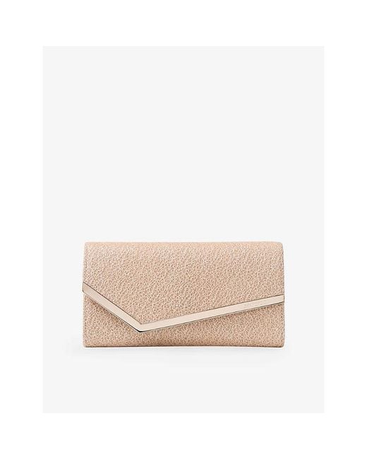 Jimmy Choo Natural Emmie Woven Clutch Bag