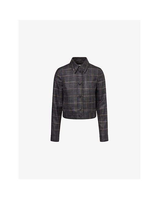 Gabriela Hearst Black Thereza Cropped Wool-Silk Jacket