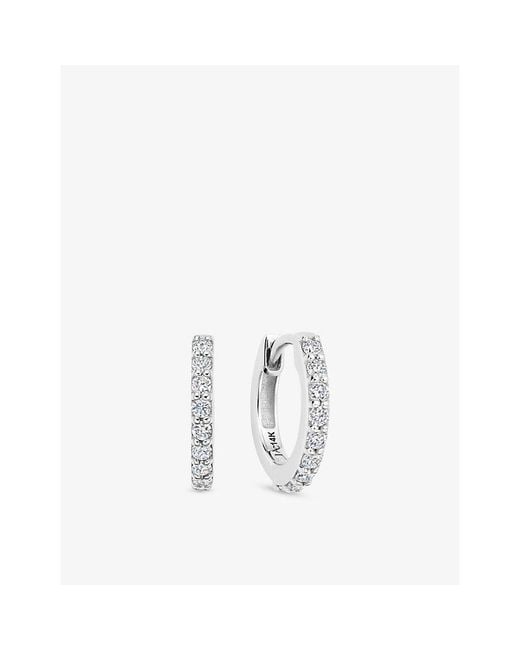 Astley Clarke White Halo 14Ct- And 0.18Ct Lab-Grown Diamond Huggie Earrings