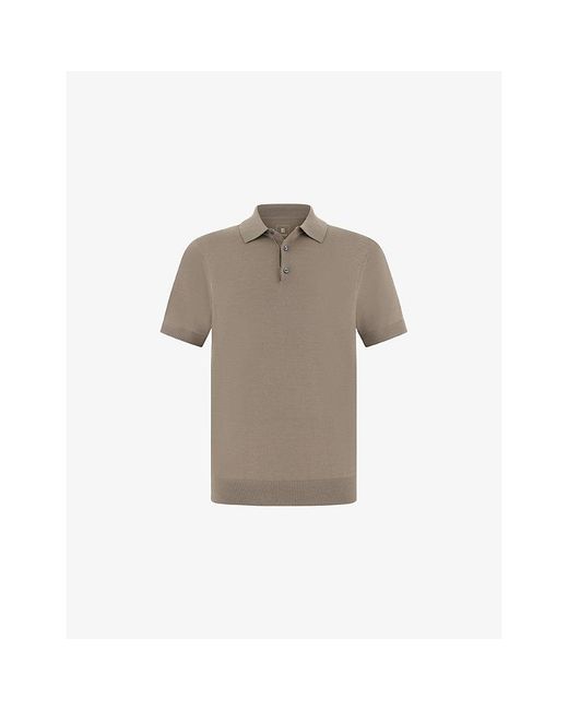 Boggi Gray Superfine Wool Knitted Polo Shirt for men