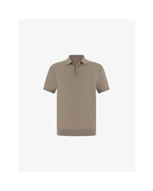 Boggi Gray Superfine Wool Knitted Polo Shirt for men