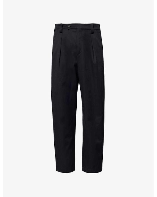 A.P.C. Black Renato Tapered-leg Wool And Cotton-blend Trousers for men
