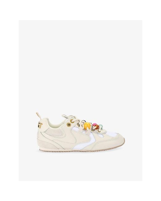 Kurt Geiger White Kurt Bead Suede Trainers