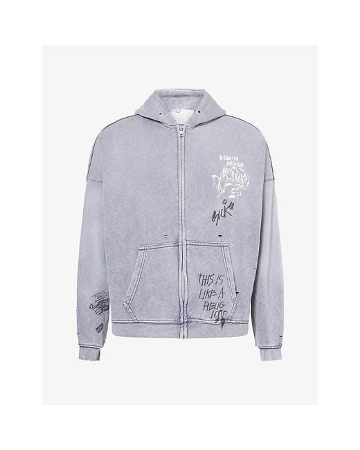 Paly Hollywood Purple Carrying The Message Cotton-Blend Hoody for men