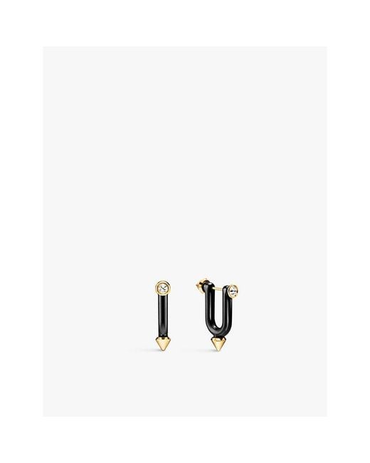 Tiffany & Co Metallic Titan By Pharrell Williams Large 18Ct- Titanium And 0.37Ct Brillant-Cut Diamond Hoop Earrings
