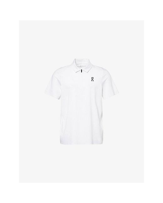 On Shoes White Court Logo-Print Stretch-Jersey Polo Shirt for men