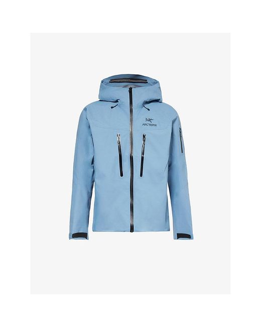 Arc'teryx Blue Alpha Brand-print Regular-fit Shell Jacket for men