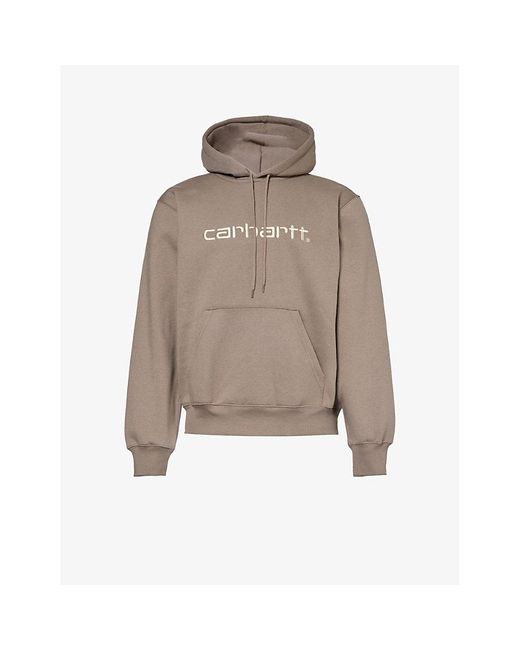 Carhartt Brown Logo-embroidered Cotton-blend Hoody X for men
