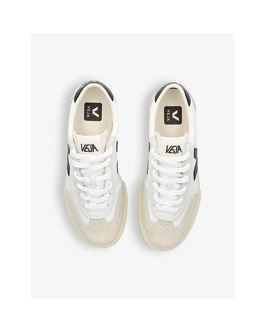 Veja White Volley Logo-embroidered Canvas Low-top Trainers