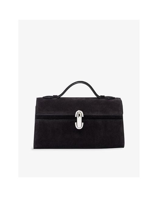 SAVETTE Black Symmetry Leather Top-handle Bag