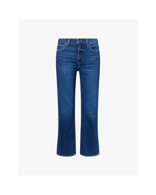 PAIGE Blue Mason Crop Bootcut-Leg Denim Jeans