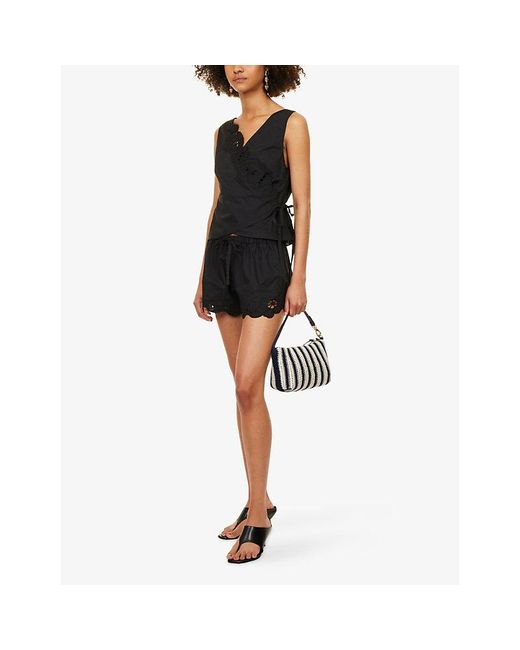 Sir Black Klara Embroidered Cotton Shorts