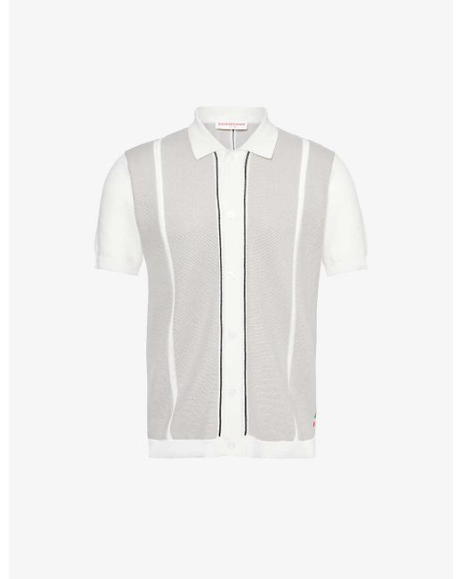 Orlebar Brown White Tiernan Ripley Stripe-pattern Cotton-knit Shirt X for men
