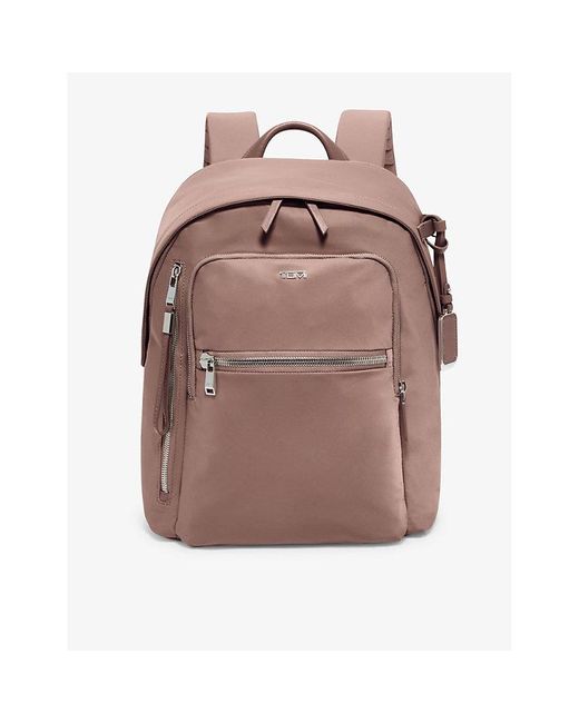 Tumi Brown Halsey Zip-pocket Branded Nylon Backpack