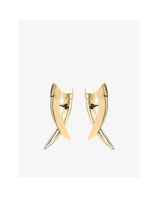 Shaun Leane Metallic Sabre Mini Cross-Over 18Ct Earrings