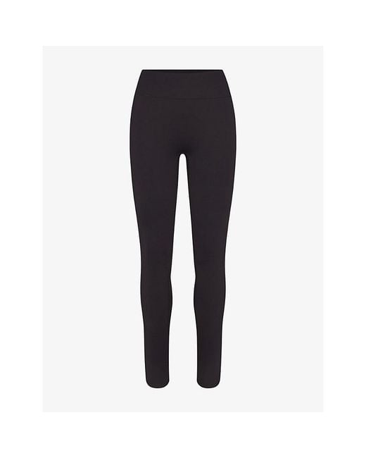 NikeSKIMS Blue Satin Shine High-Waist Bonded Leggings