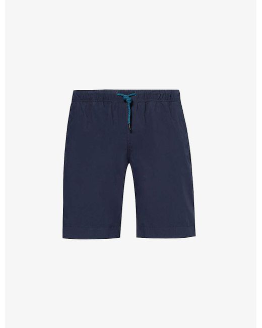 PS by Paul Smith Blue Brand-appliqué Regular-fit Cotton Shorts for men