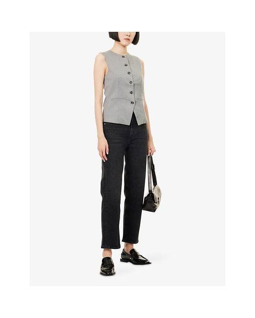 Citizens of Humanity Blue Delfina Straight-Leg Stretch-Denim Jeans