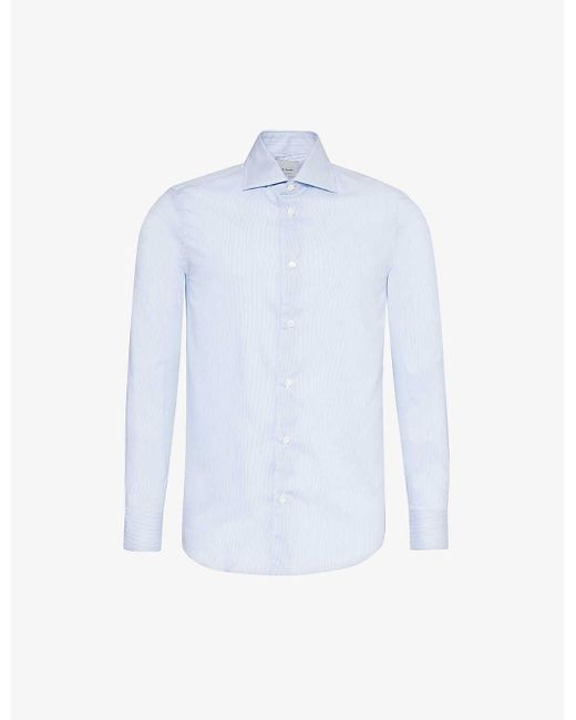 Paul Smith White Striped Slim-fit Cotton Shirt for men