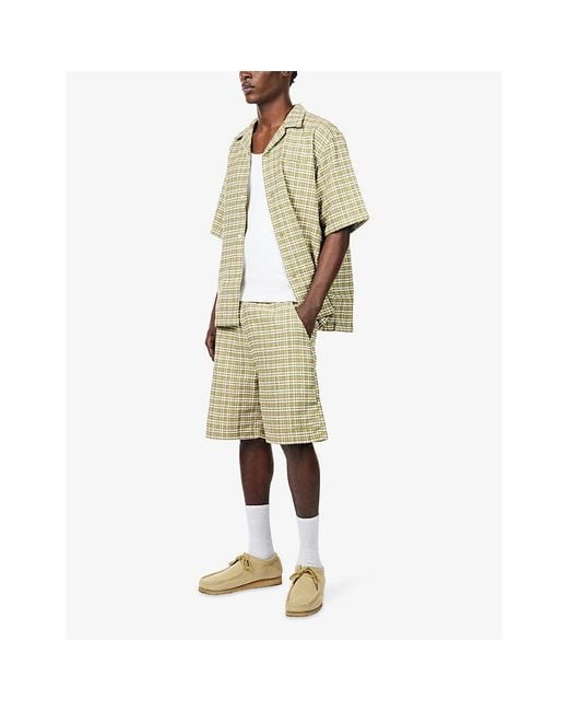 Carhartt Natural Kander Checked Cotton Shorts for men