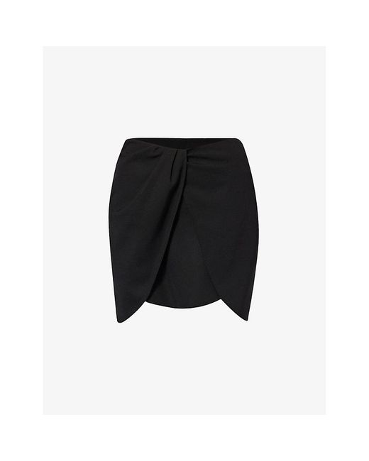 Off-White c/o Virgil Abloh Black Twist Mid-rise Wool Mini Skirt