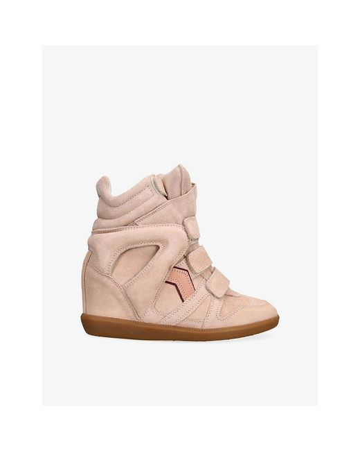 Isabel Marant Pink Bekett Suede High-Top Trainers