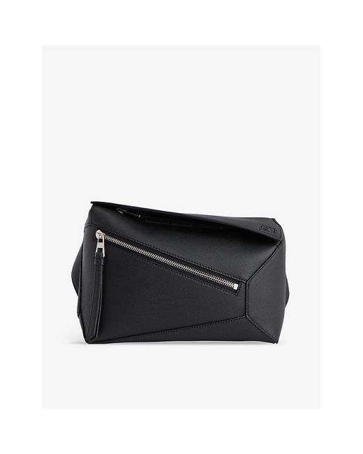 Loewe Black Puzzle Edge Brand-debossed Small Leather Bum Bag for men