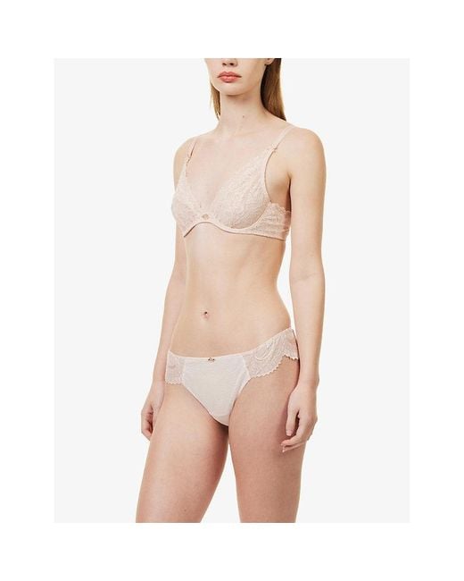 Aubade White Rosessence Underwired Stretch-Lace Bra