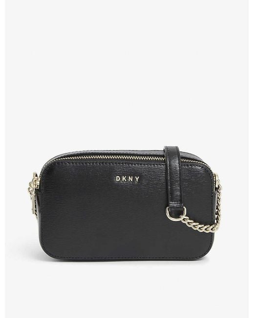 DKNY Black Bryant Double-zip Leather Camera Bag