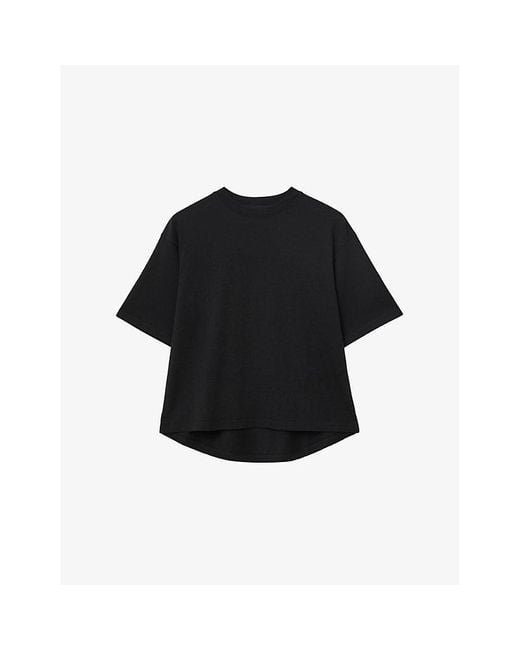 AllSaints Black Amelie Skull-Motif Cotton-Jersey T-Shirt
