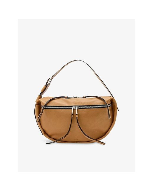 AllSaints Brown Noemie Leather Shoulder Bag