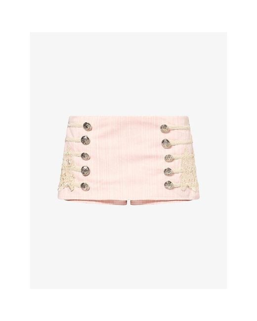 Jaded London Pink Mandy Military Woven Skort