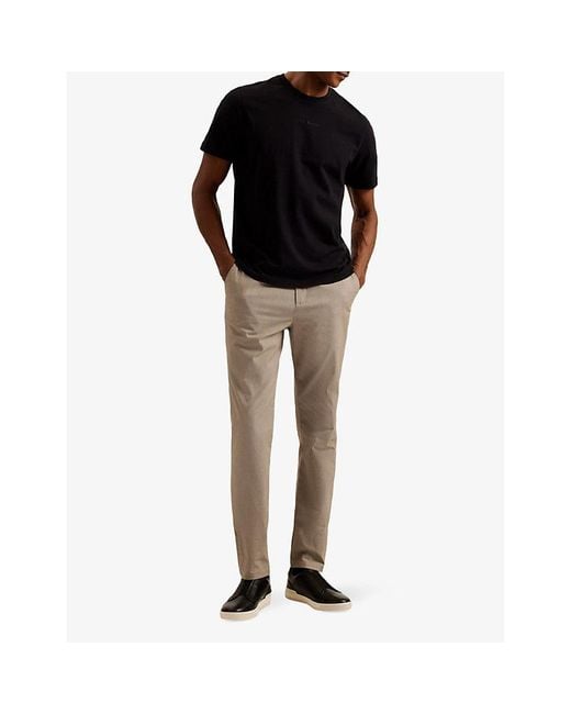 Ted Baker Natural Turney Slim-fit Stretch-cotton Trouser for men