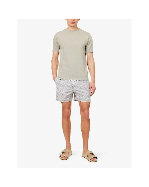Arne Gray Wave Drawstring Swim Shorts for men