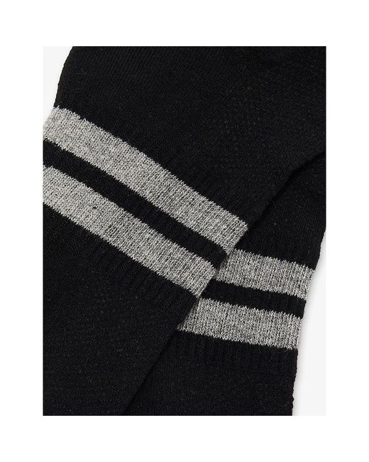 Pantherella Black Spirit Socks Sports-Lux Cotton-Blend Crew Socks for men