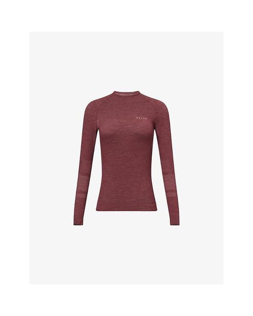 Falke Red Thermozone Long-Sleeve Wool-Tech Top