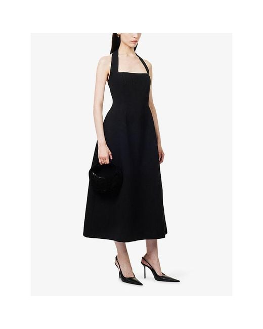 Odd Muse Black Halter Jersey Midi Dress