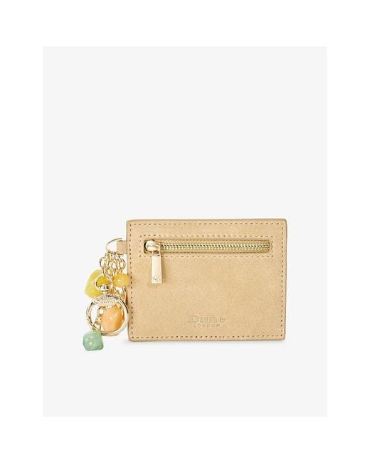 Dune Natural Klub Zip Suede Coin Purse