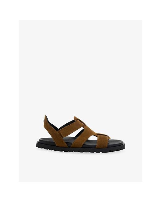 Whistles Brown Freya Fisherman Suede Sandals