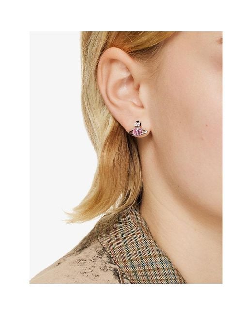Vivienne Westwood Allie Silver Tone Stud Earrings