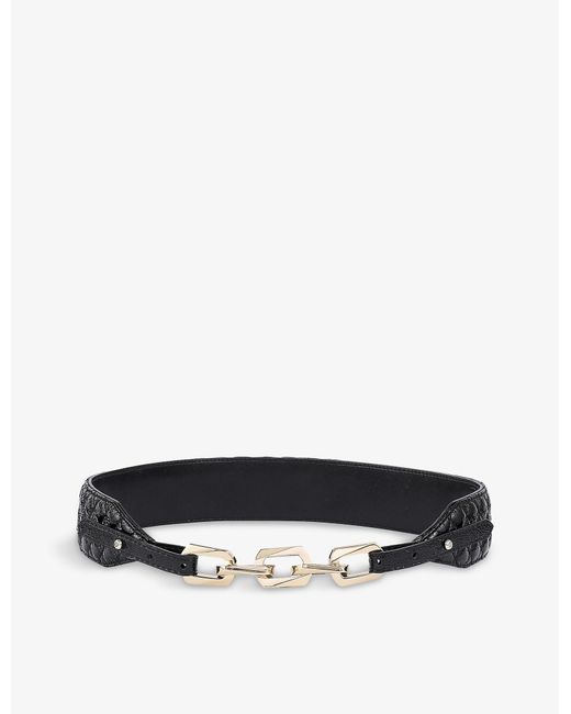 Sandro Cornelie Chain-detail Leather Belt in Black | Lyst UK