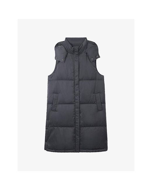 The White Company Blue Hooded Padded Shell-Down Gilet