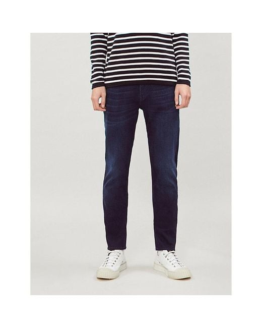 7 For All Mankind Deep Blue Slimmy Tapered Luxe Performance Plus Slim-fit Jeans for men