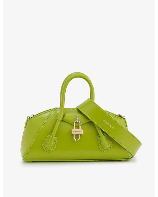 Givenchy Green Antigona Stretch Brand-engraved Leather Top-handle Bag