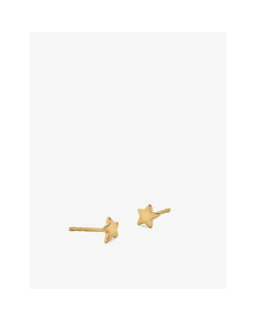 Monica Vinader Metallic Star 18Ct Vermeil Stud Earrings