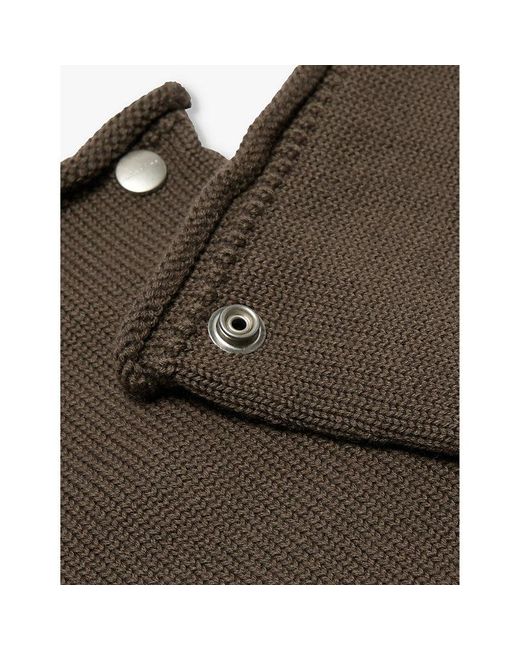 Rick Owens Brown Spinx Knitted Wool Gloves