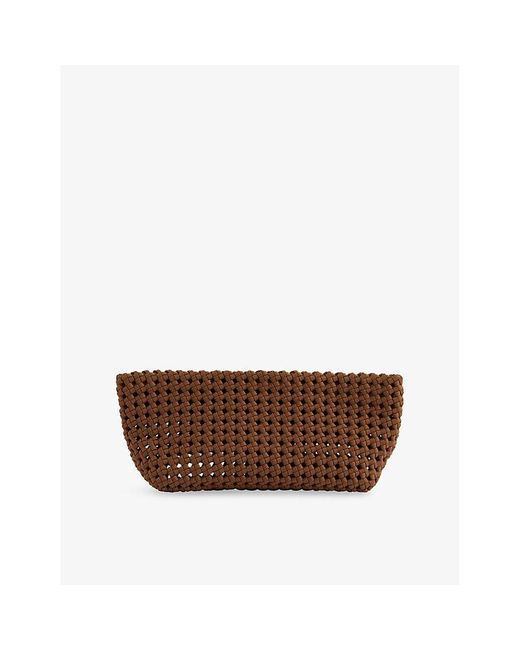 Reiss Brown Nadine Woven Clutch
