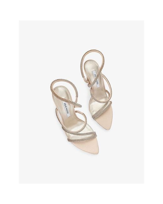Steve Madden Metallic Sylo Embellished Satin Heeled Sandals