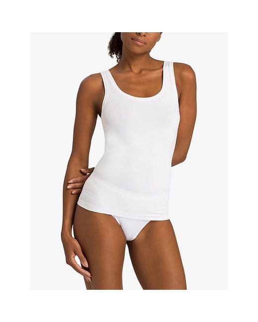 Hanro White Stretch-microfibre Top