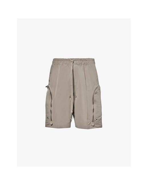 Rick Owens Gray Bauhaus Dropped-crotch Shell Shorts for men